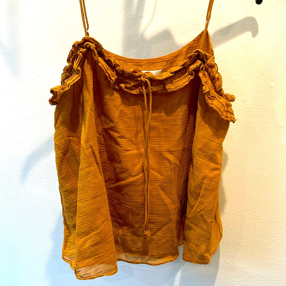 Mustard /Orange Spaghetti Tank Top (Large)